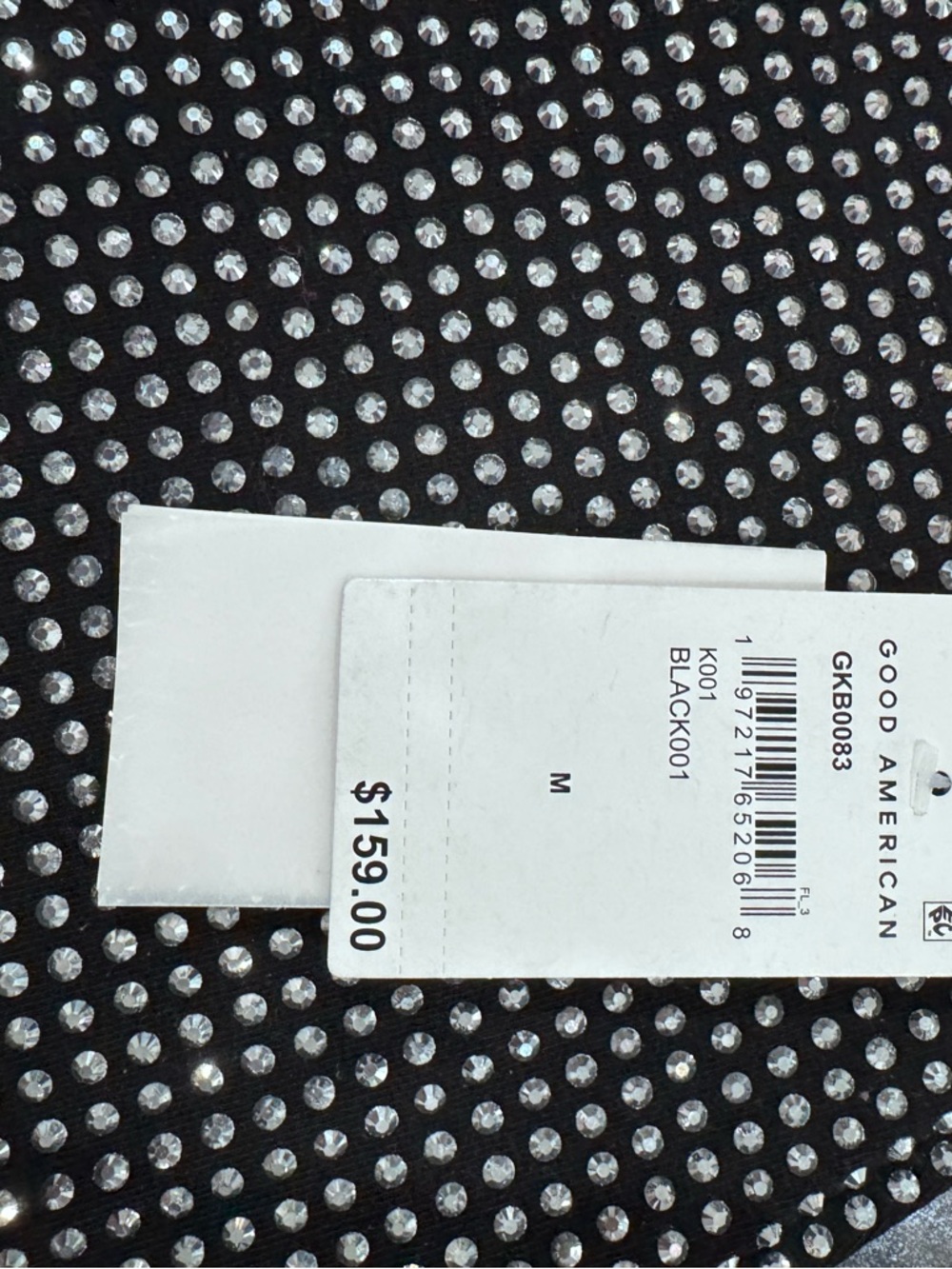 Good American Black Rhinestone Embellished Top and Skirt - Picture 5 of 5